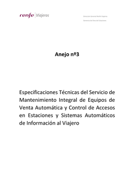 Anejo Nº3 Especificaciones Técnicas Del Servicio De Mantenimiento