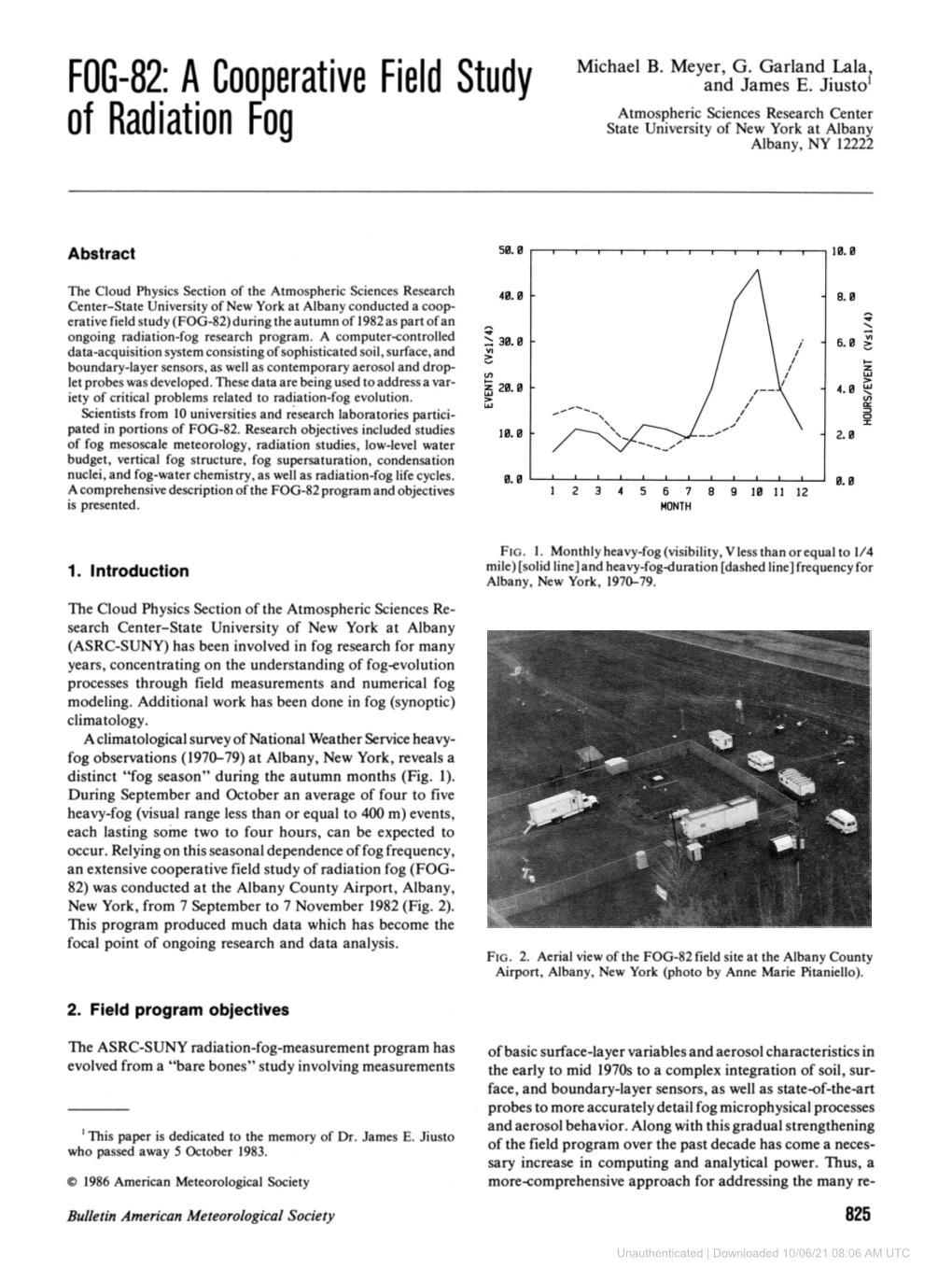 FOG-82: a Cooperative Field Study and James E