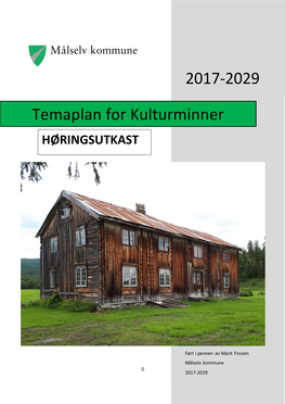 Temaplan for Kulturminner HØRINGSUTKAST