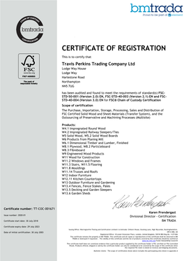 Certificate of Registration