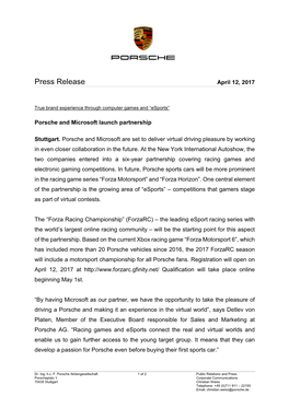 Press Release April 12, 2017