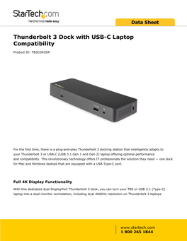 Thunderbolt 3 Dock with USB-C Laptop Compatibility
