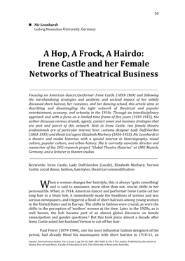 Irene Castle and Her Female Networks of Theatrical Business