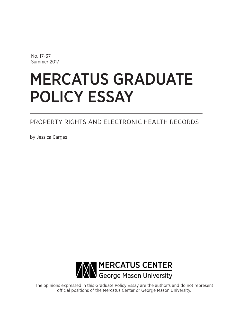 PROPERTY RIGHTS and ELECTRONIC HEALTH RECORDS by Jessica Carges