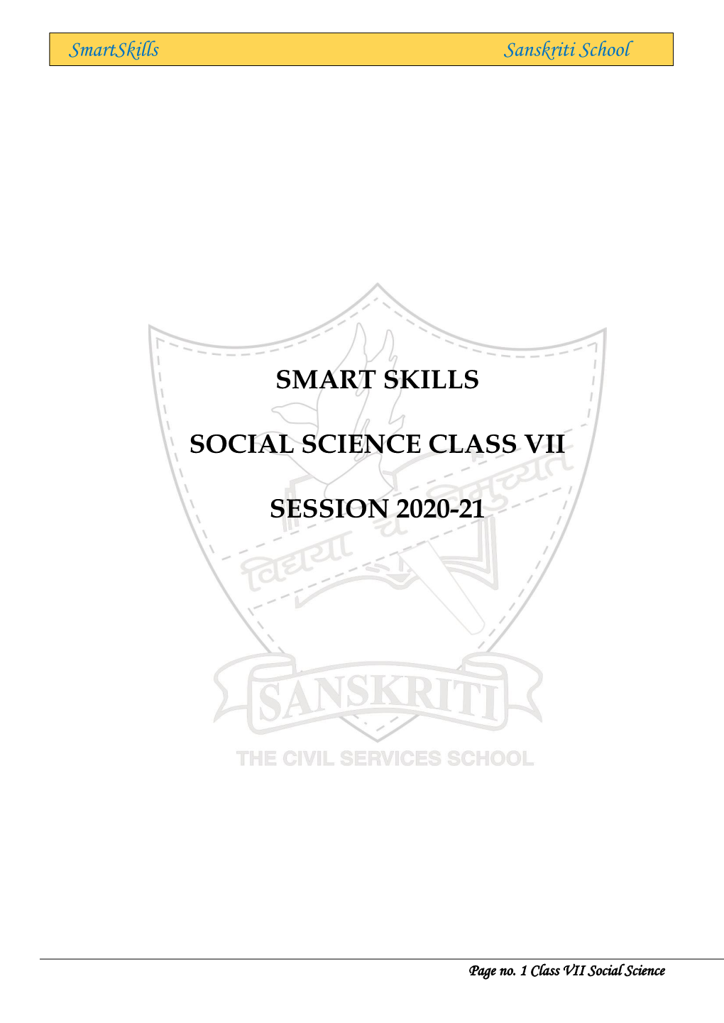 Smart Skills Social Science Class Vii Session 2020-21