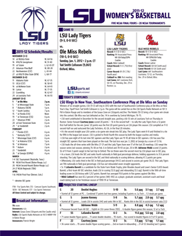 Game 13 Notes Vs. Ole Miss.Indd