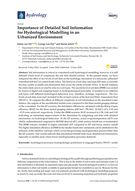 Importance of Detailed Soil Information for Hydrological Modelling in an Urbanized Environment