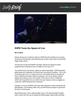 ESPN Touts the Speed of Live