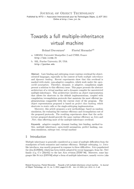 Full Multiple-Inheritance Virtual Machine