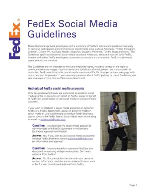 Fedex Social Media Guidelines