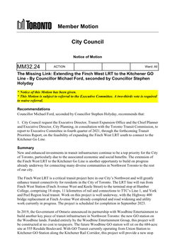 Member Motion City Council MM32.24