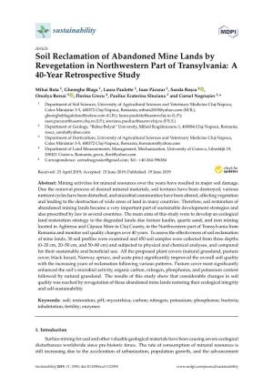 Soil Reclamation of Abandoned Mine Lands by Revegetation in Northwestern Part of Transylvania: a 40-Year Retrospective Study