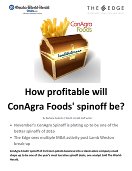 How Profitable Will Conagra Foods' Spinoff Be?