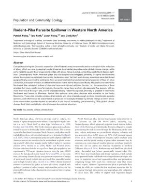 Rodent–Pika Parasite Spillover in Western North America