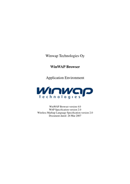 Winwap Browser Application Environment