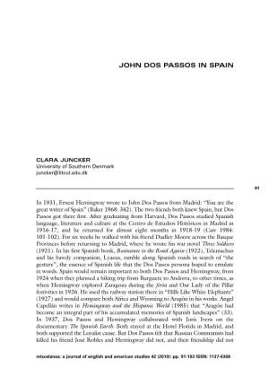 Juncker, Clara, "John Dos Passos in Spain,"