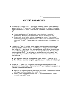 Winters Rules Review