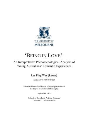'Being in Love': an Interpretative Phenomenological Analysis of Young Australians' Romantic Experiences