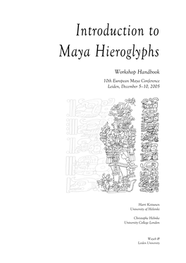 Kettunen and Helmke: Introduction to Maya Hieroglyphs