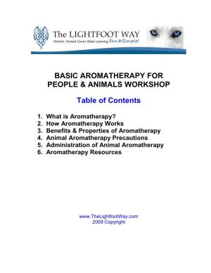 Basic Aromatherapy for People & Animals Workshop