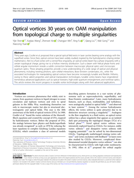 Optical Vortices 30 Years On: OAM Manipulation from Topological Charge to Multiple Singularities