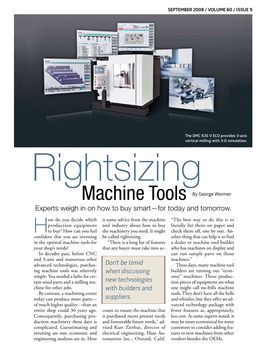 Machine Tools by George Weimer Experts Weigh in on How to Buy Smart—For Today and Tomorrow