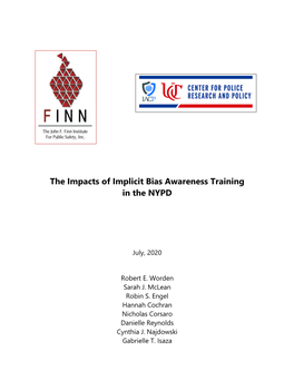 The Impacts of Implicit Bias Awareness Training in the NYPD