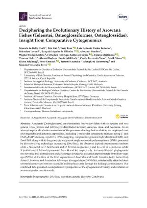 Deciphering the Evolutionary History of Arowana Fishes (Teleostei, Osteoglossiformes, Osteoglossidae): Insight from Comparative Cytogenomics