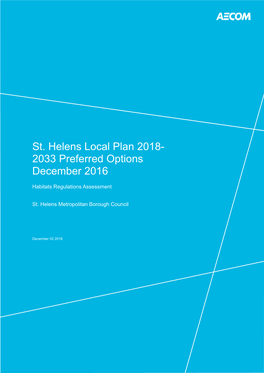 St. Helens Local Plan 2018- 2033 Preferred Options December 2016