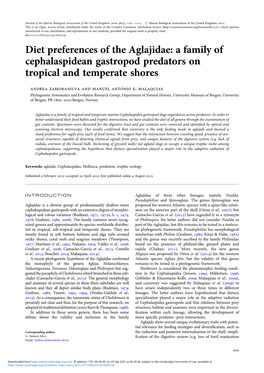 Diet Preferences of the Aglajidae: a Family of Cephalaspidean Gastropod Predators on Tropical and Temperate Shores