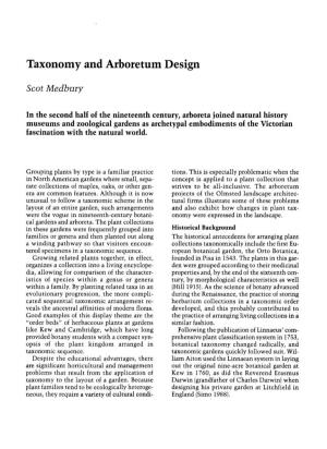 Taxonomy and Arboretum Design
