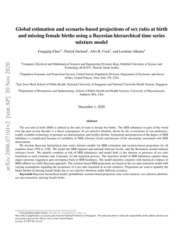 Global Estimation and Scenario-Based Projections of Sex Ratio at Birth and Missing Female Births Using a Bayesian Hierarchical Time Series Mixture Model