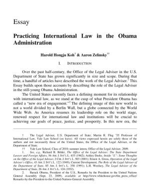 Practicing International Law in the Obama Administration