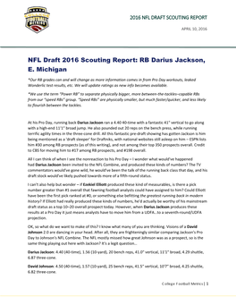 NFL Draft 2016 Scouting Report: RB Darius Jackson, E. Michigan