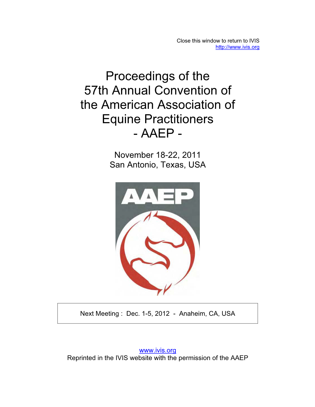 How to Train a Stallion to Use a Dummy Mount. AAEP Proceedings 57