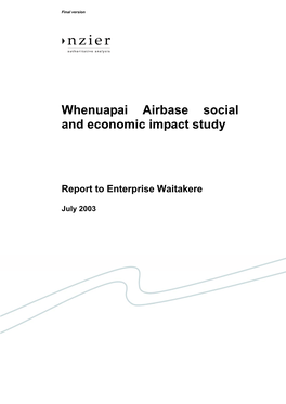 Whenuapai Airbase Social and Economic Impact Study