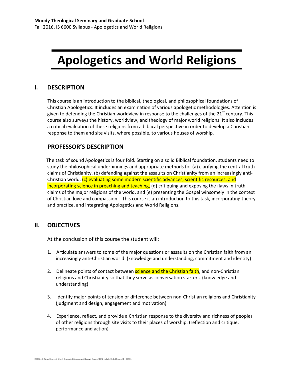 Apologetics and World Religions