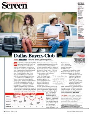 Dallas Buyers Club POINT Craig Borten’S Original Script ★★★★★ out 7 February Did the Rounds for 20 Years the War on Drugs Companies… Before It Finally Got Made