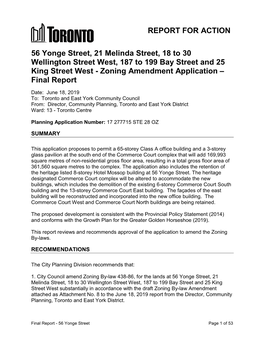 56 Yonge Street, 21 Melinda Street, 18 to 30 Wellington Street West, 187 to 199 Bay Street and 25 King Street West - Zoning Amendment Application – Final Report