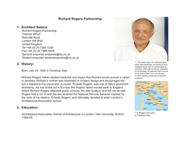 Richard Rogers Partnership 1. Architect Basics