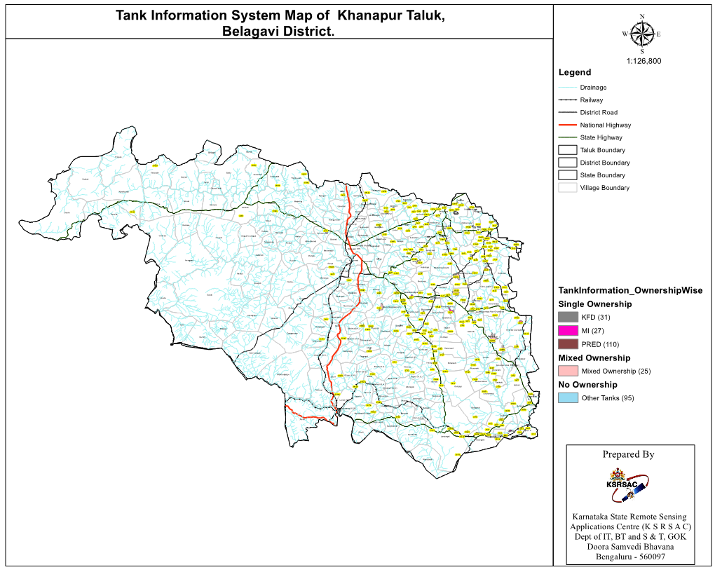 Tank Information System Map of Khanapur Taluk, Belagavi District. Μ 1:126,800 Legend