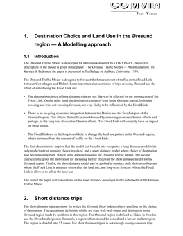 1. Destination Choice and Land Use In