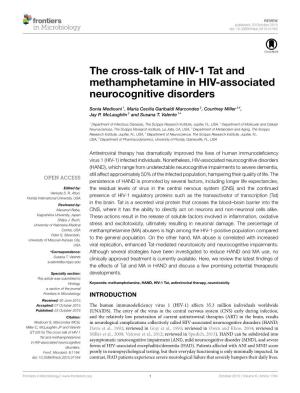 The Cross-Talk of HIV-1 Tat and Methamphetamine in HIV-Associated Neurocognitive Disorders