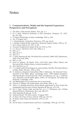 1 Communications, Media and the Imperial Experience: Perspectives and Perceptions