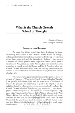 What Is the Church Growth School of Thought