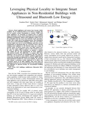 Leveraging Physical Locality to Integrate Smart Appliances in Non-Residential Buildings with Ultrasound and Bluetooth Low Energy