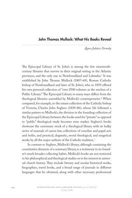 John Thomas Mullock: What His Books Reveal