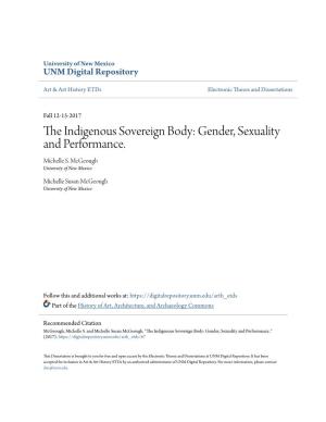 The Indigenous Sovereign Body: Gender, Sexuality and Performance