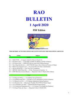 RAO BULLETIN 1 April 2020