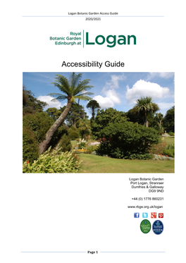 Logan Botanic Garden Access Guide 2020/2021